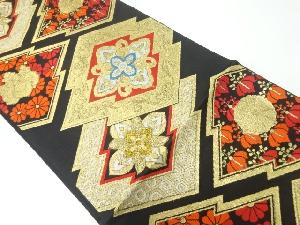 アンティーク 松皮菱に花模様織出し袋帯(材料)